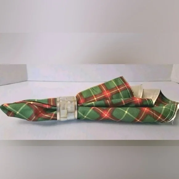 Vintage Mother of Pearl and Silver Tone Napkin Ring Holders Set of 6 - Picture 3 of 5